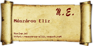 Mészáros Eliz névjegykártya